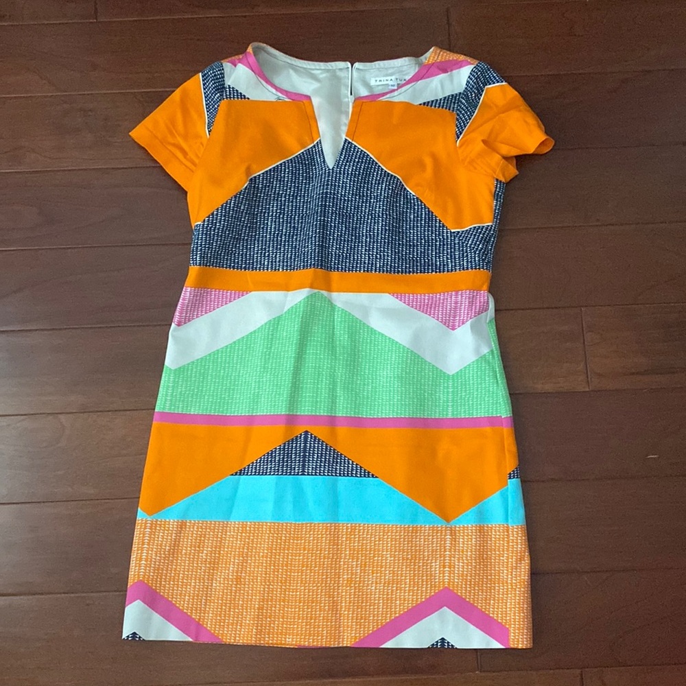 Trina Turk Dress, Size 12, Short Sleeve, Multicolored